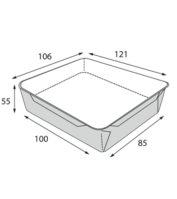 Контейнер OSQ OPSALAD 350 (K), 100/121x85/106x55, Крафт / Белый (50уп)(900кор) JET
