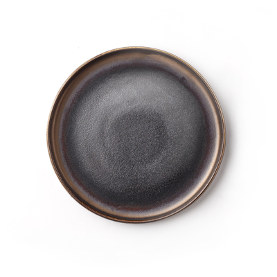 Тарелка плоская с вертикальным бортом бронзовая, 23,8 х 2 см, фарфор (JET, арт. A21522W985)