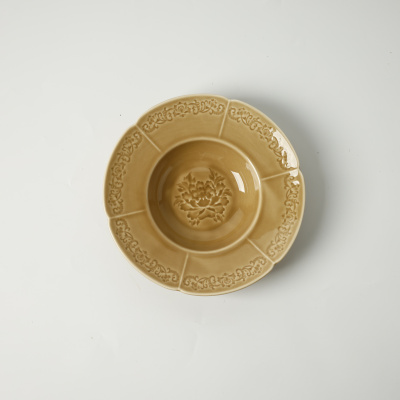 Тарелка глубокая коричневая Camelia, глянцевая, 22х4.7 см, фарфор (JET, арт. HS231962)