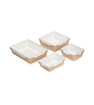 Контейнер OSQ OPSALAD 350 (K), 100/121x85/106x55, Крафт / Белый (50уп)(900кор) JET