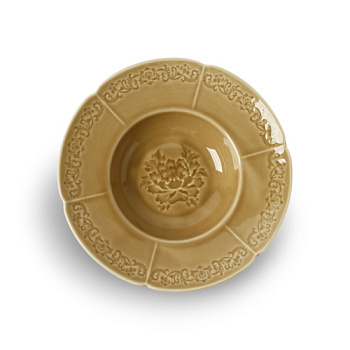 Тарелка глубокая коричневая Camelia, глянцевая, 22х4.7 см, фарфор (JET, арт. HS231962)