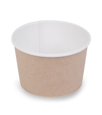 Контейнер круглый OSQ Round Bowl 300 (K), 79/100х65, Крафт / Белый (30уп)(450кор) JET