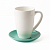 Кружка с зелёным блюдцем белая, глянцевая, 450 мл, фарфор (JET, арт. ЦБ-ГУ023756)