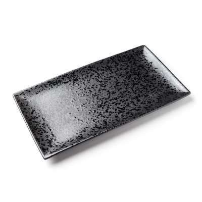 Блюдо прямоугольное черное, матовое, 34,5 х 19,5 х 2,5 см, фарфор (JET, арт. A21527W521)
