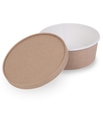 Контейнер круглый OSQ ROUND BOWL 1300(K), 160/185x70, Крафт / Белый (35/уп.)(210/кор.)JET