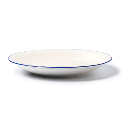 Тарелка белая с синим кантом, глянцевая, 25,5 см (JET, арт. H0145-N546)