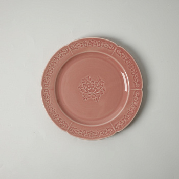 Тарелка плоская розовая Camelia, глянцевая, 26х2.2 см, фарфор (JET, арт. HS231968)