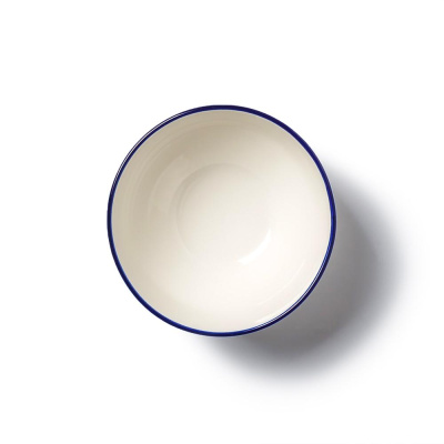 Салатник белый с синим кантом, глянцевый, 13 х 6,3 см (JET, арт. H12405-N546)