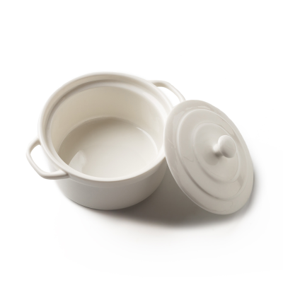 Миска с крышкой белая, глянцевая, 14 х 11 х 5,5 см (JET, арт. H11485)