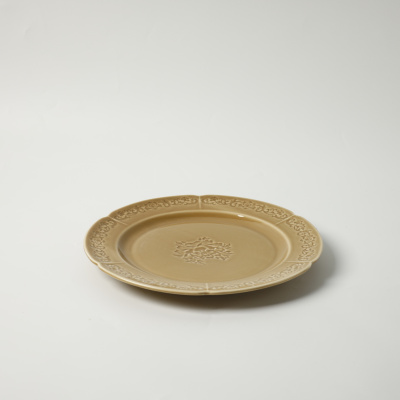 Тарелка плоская коричневая Camelia, глянцевая, 26х2.2 см, фарфор (JET, арт. HS231961)