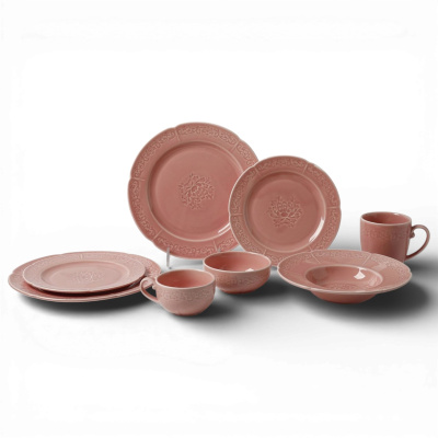 Тарелка глубокая розовая Camelia, глянцевая, 20х3.8 см, фарфор (JET, арт. HS236291)