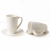 Набор из двух кружек с блюдцами белый, глянцевый, 450 мл, фарфор (JET, арт. ЦБ-ГУ022895)