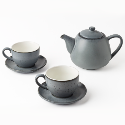 Чайный сервиз серый на 2 персоны
