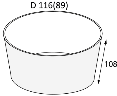 Контейнер круглый OSQ Round Bowl 700 (W), 89/116x108, Белый (35уп)(525кор) JET