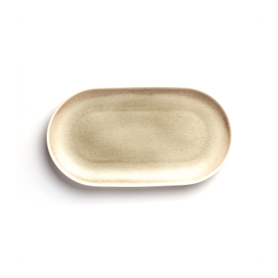 Блюдо овальное бежевое, полуматовое, 25,4 х 17,5 х 2,7 см, фарфор (JET, арт. 17176786  HL1040880)