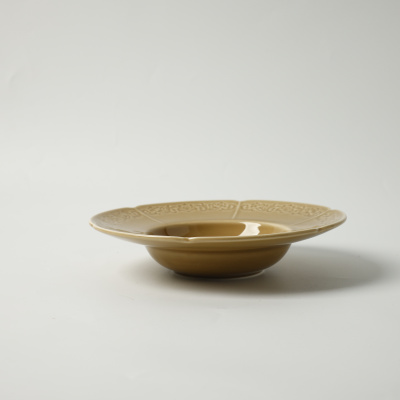 Тарелка глубокая коричневая Camelia, глянцевая, 22х4.7 см, фарфор (JET, арт. HS231962)