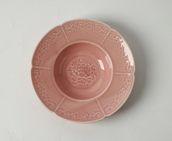 Тарелка глубокая розовая Camelia, глянцевая, 22х4.7 см, фарфор (JET, арт. HS231969)