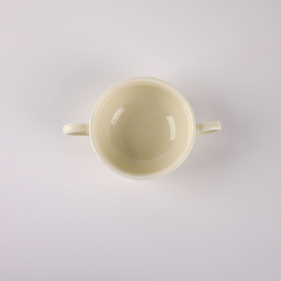 Бульонница с ручками молочная Camelia, глянцевая, 10.6х15.5х5.2 см, 250мл, фарфор (JET, арт. HS236301)