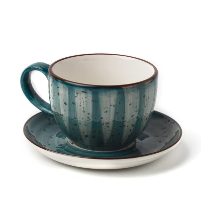 Чайный сервиз зеленый на 4 персоны + сахарница в подарок!