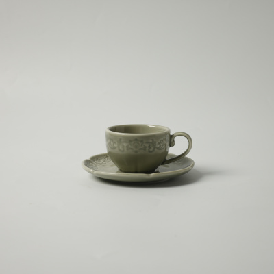 Блюдце зеленое Camelia, глянцевая, 15.2х2 см, фарфор (JET, арт. HS231655)