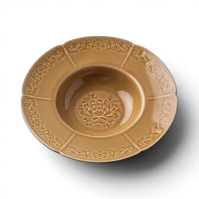 Тарелка глубокая коричневая Camelia, глянцевая, 22х4.7 см, фарфор (JET, арт. HS231962)