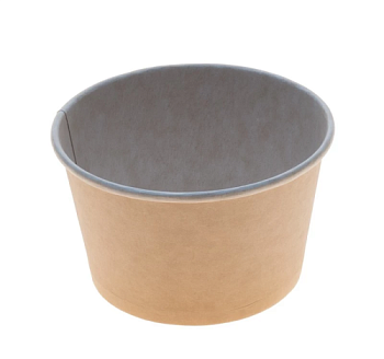 Контейнер круглый 500мл, D120 H72мм, Крафт / Белый (100/уп.) (500/кор.) JET