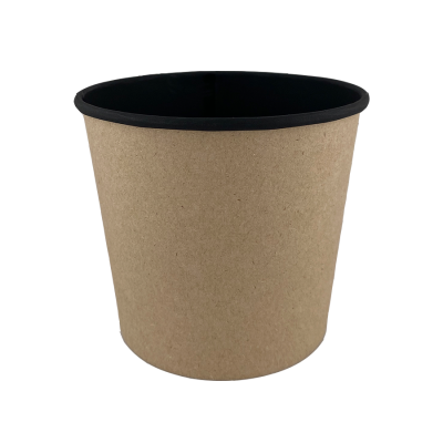 Контейнер круглый OSQ Round Bowl 400 (BW), 77/100x85, Крафт / Чёрный (30уп)(450кор) JET