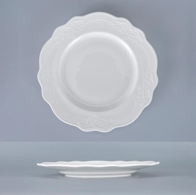 Тарелка белая, Elsa, глянцевая, 21 х 2 см, фарфор (JET, арт. C3600109)