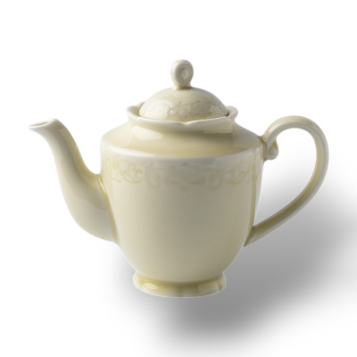 Чайник с крышкой молочный Camelia, глянцевая, 15х20х12 см, 600 мл, фарфор (JET, арт. HS236315)