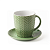 Кружка с блюдцем "Ёлочка" зеленая, глянцевая, 350 мл, каменная керамика (JET, арт. HL1254890-17189633 HL495140-17189638)