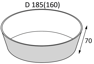 Контейнер круглый OSQ ROUND BOWL 1300(W), 160/185x70, Белый (35/уп.)(210/кор.)JET