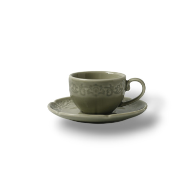 Чашка зеленая Camelia, глянцевая, 9.2х12х5.5 см, 200мл, фарфор (JET, арт. HS231668)