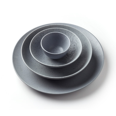 Тарелка серая, матовая, 26 х 3 см, фарфор (JET, арт. A0019W1101)