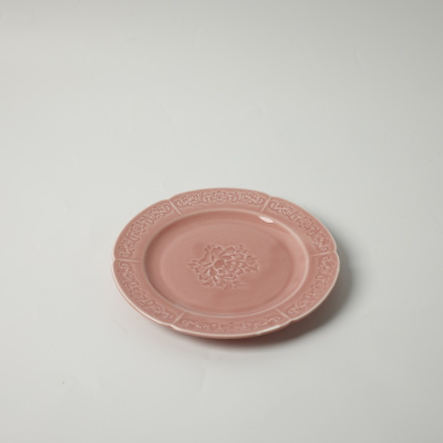 Тарелка плоская розовая Camelia, глянцевая, 21.2х2 см, фарфор (JET, арт. HS231967)