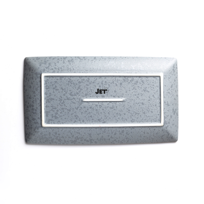 Блюдо прямоугольное серое, матовое, 34,5 х 19,5 х 2,5 см, фарфор (JET, арт. A21527W1101)