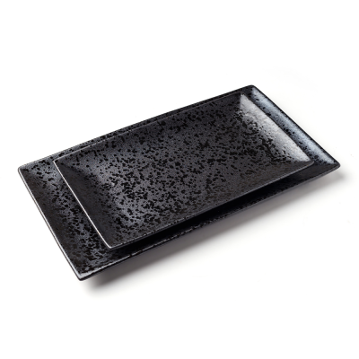 Блюдо прямоугольное черное, матовое, 27,3 х 16,5 х 2,3 см, фарфор (JET, арт. A21263W521)