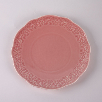 Тарелка розовая Camelia, глянцевая, 22х2.8 см, фарфор (JET, арт. HS236295)