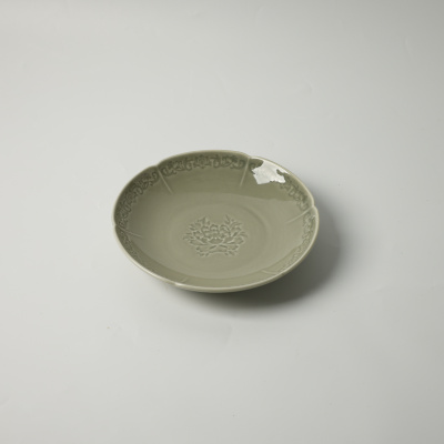 Тарелка глубокая зеленая Camelia, глянцевая, 20х3.8 см, фарфор (JET, арт. HS231651)