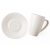Кружка с блюдцем белая, глянцевая, 450 мл, фарфор (JET, арт. ЦБ-ГУ023752)
