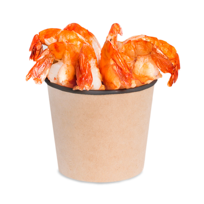 Контейнер круглый OSQ Round Bowl 400 (BW), 77/100x85, Крафт / Чёрный (30уп)(450кор) JET