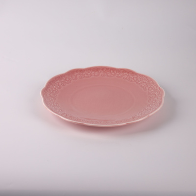 Тарелка розовая Camelia, глянцевая, 22х2.8 см, фарфор (JET, арт. HS236295)