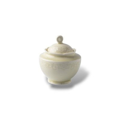 Сахарница с крышкой молочная Camelia, глянцевая, 7х9.5х7.5 см, 220 мл, фарфор (JET, арт. HS236306)