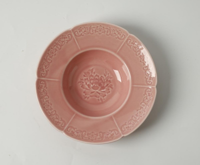 Тарелка глубокая розовая Camelia, глянцевая, 22х4.7 см, фарфор (JET, арт. HS231969)