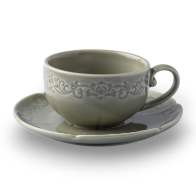 Блюдце зеленое Camelia, глянцевая, 15.2х2 см, фарфор (JET, арт. HS231655)