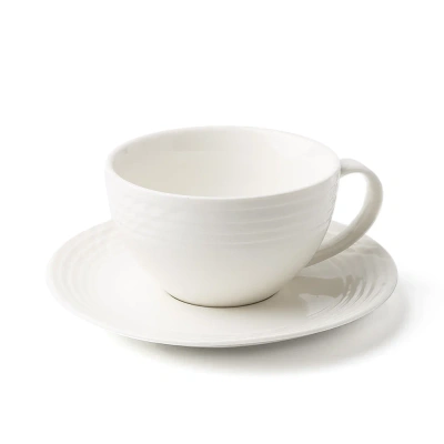 Блюдце белое, глянцевое, 17 см, фарфор (JET, арт. H5087)