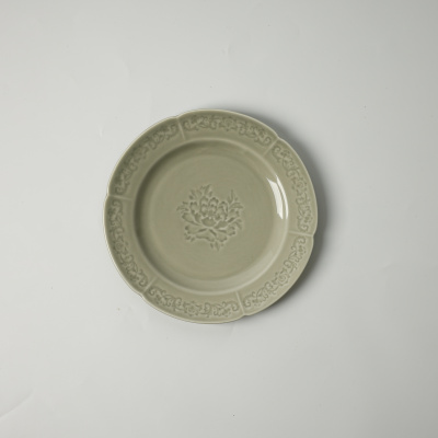 Тарелка плоская зеленая Camelia, глянцевая, 26х2.2 см, фарфор (JET, арт. HS231650)