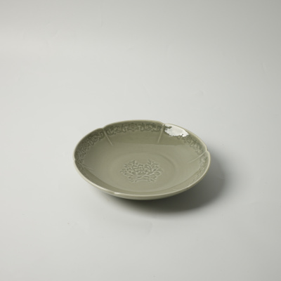 Тарелка глубокая зеленая Camelia, глянцевая, 20х3.8 см, фарфор (JET, арт. HS231651)