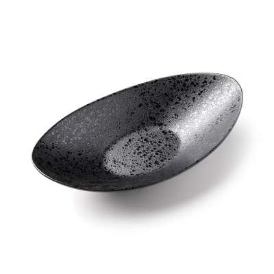 Салатник овальный черный, матовый, 31,2 х 8 см, фарфор, 700 мл (JET, арт. A23549W521)