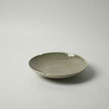 Тарелка глубокая зеленая Camelia, глянцевая, 20х3.8 см, фарфор (JET, арт. HS231651)