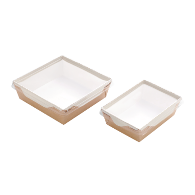 Контейнер OSQ OPSALAD 400 (K), 120/145x85/96x45, Крафт / Белый (50/уп.) (800/кор.) JET